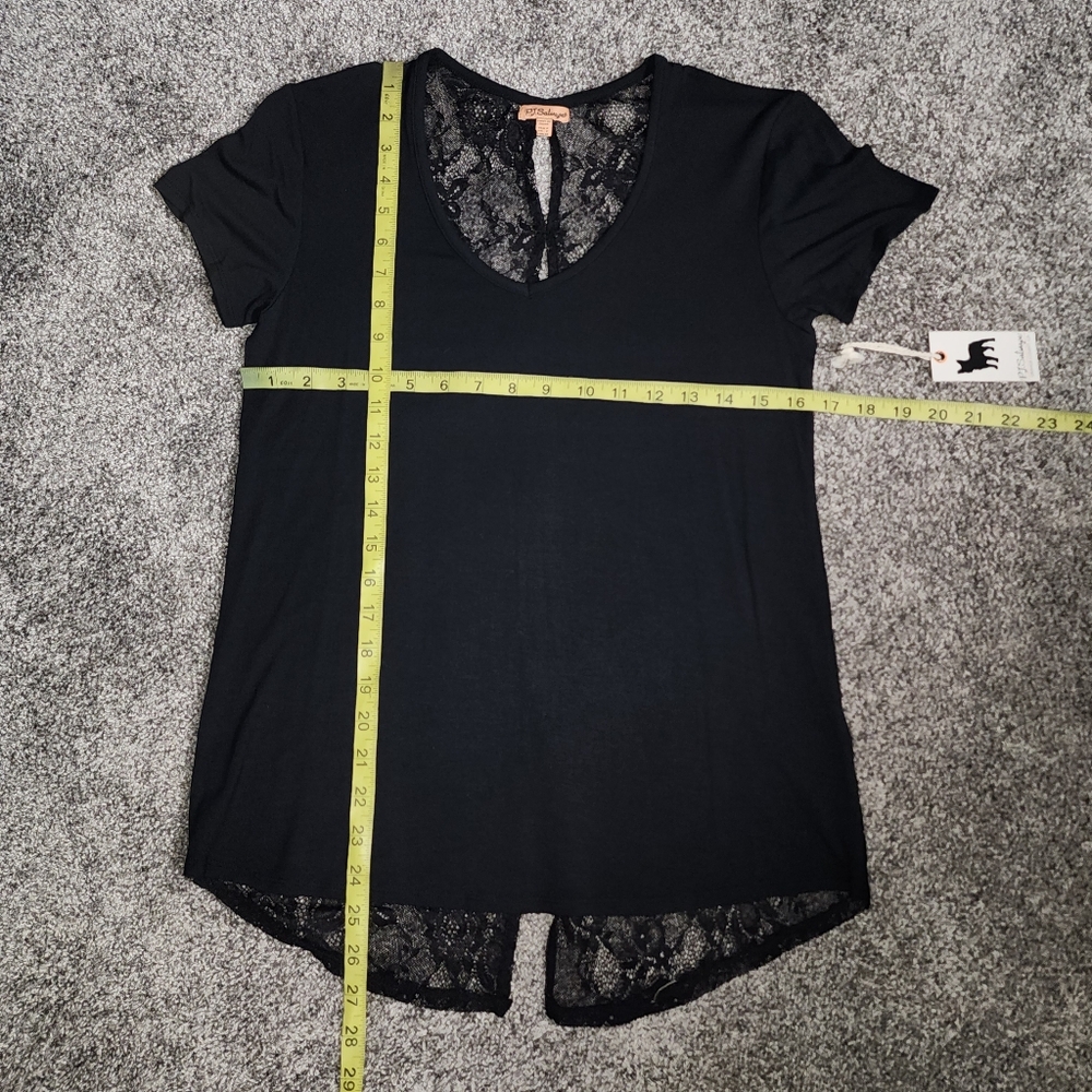 PJ Salvage Black Lace Back Lounge Top - SMALL - Picture 7 of 9